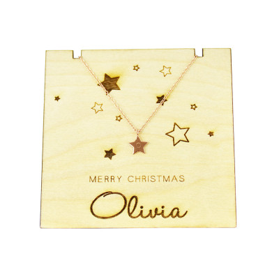 Initial Star Personalised Christmas Necklace Rose - Christmas Jewellery - Christmas Necklace - Christmas Star [IDNP-004-001-EN]