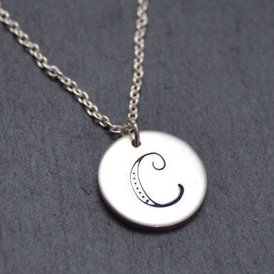 Initial necklace, sterling silver, personalised necklace, monogram necklace, letter necklace, layered necklace, gift for her