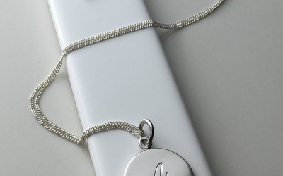 January Garnet Initial Necklace: A London Hand-Crafted Tale