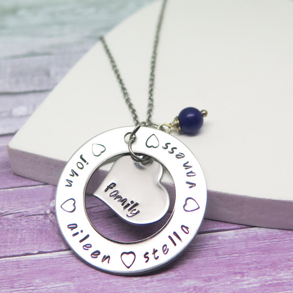 Jewelry Idea for Mom - Kids Names Necklace - Family Necklace - Mother Necklace - Mommy Necklace - Hand Stamped Jewelry - Handstamped