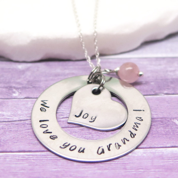 Jewelry for Grandma - Necklace for Grandma - Grandmother Gift - Personalized Necklace - Grandma Birthday - Gran Gift - Hand Stamped Jewelry