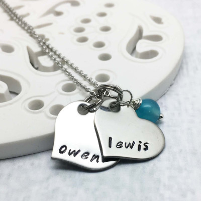 Kids Name Necklace - Mother Necklace - Name Necklace - Family Necklace - Personalized Necklace - Dainty Name Necklace - Hand Stamped Jewelry