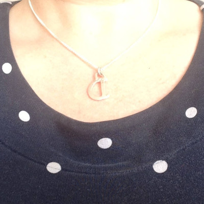 Letter D Initial 925 Sterling Silver Pendant on 18" Necklace