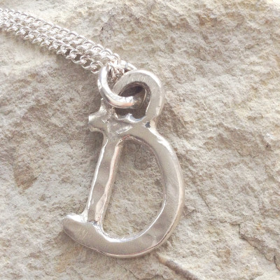 Letter D Initial 925 Sterling Silver Pendant on 18" Necklace
