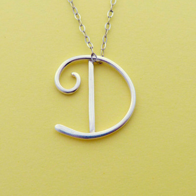 Letter D Necklace Sterling silver, Letter D Pendant, Initial D Necklace, Initial D Pendant, D Initial, Silver Letter D, Sterling silver D