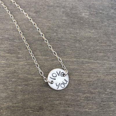 Love You Necklace. Love You Jewellery. Sterling Silver Personalize Necklace. Hand Stamped Jewellery. Christmas Gift. Gift for mum. For Her