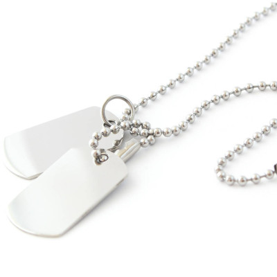 Mens Stainless Steel Double Dog Tags with Personalised Engraving