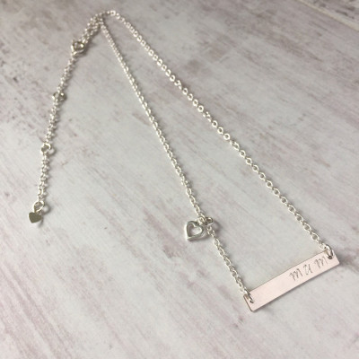 MUM Silver Horizontal Bar Necklace Sterling Silver/Mum Necklace/Personalised Bar/Letter Bar Necklace/Initial/Mothers Day/Everyday/Gift/UK