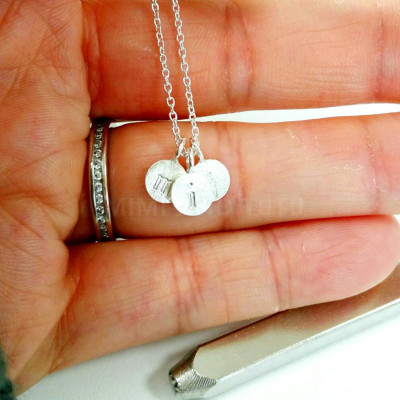 Mini monogram tiny heart chain sterling silver tiny necklace initial family jewellery charm necklace minimalist Mimi and Tutu