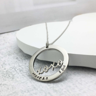 Mother Necklace - Personalized Necklace - Family Necklace - Necklace with Kids Names - Hand Stamped - Mom Gifts - Hand Stamped Jewelry