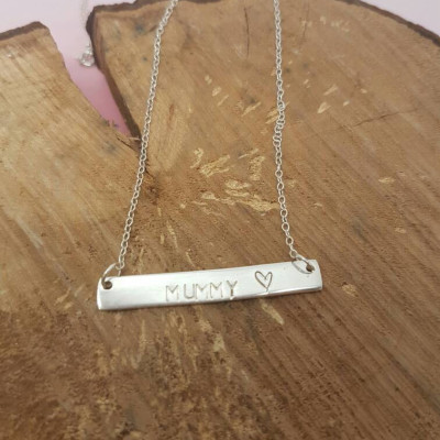 Mothers Day Name Necklace Bar Necklace Mothers Day Necklace Sterling Silver Necklace Mummy Necklace
