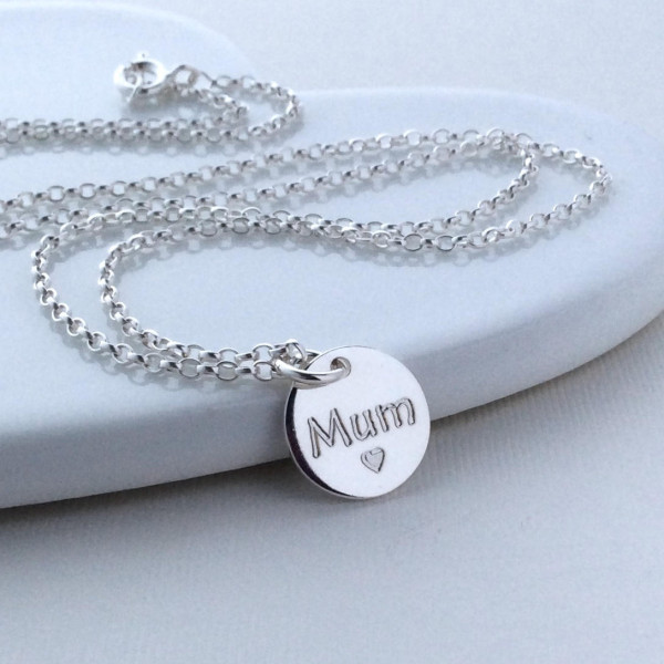 Mum necklace, mum jewellery, gift for mum, silver necklace, engraved necklace, sterling silver, mom jewelry