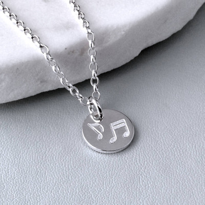 Music necklace, gift for musician, music note necklace, gift for music lover, music teacher gift, personalised gifts, sterling silver