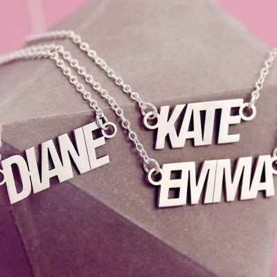 Nameplate Necklace | Sister Necklace Set | Bestfriend Necklace | Custom Name Necklace | 3 Best Friends | Three BFF Necklace | Soul Sisters