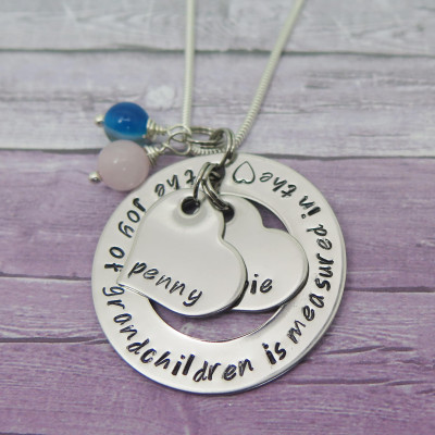 Necklace for Grandma - Grandmother Gift - New Grandma Gift - Jewelry for Grandma - Hand Stamped Jewelry - Gran Gift - Personalised Necklace