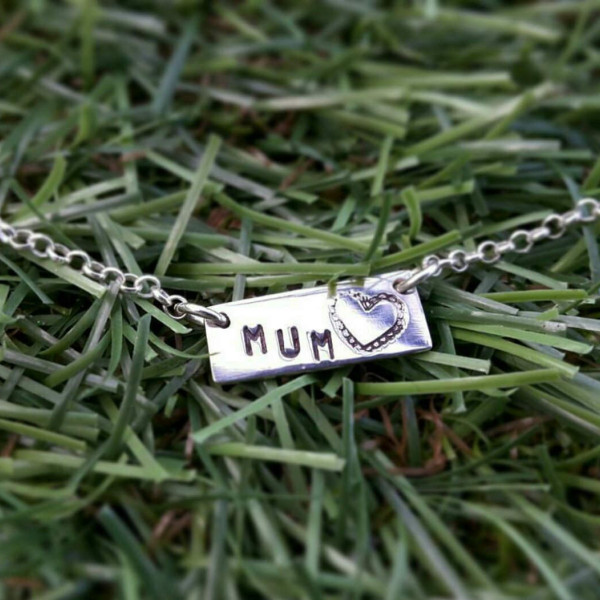 Necklace with tag named Mum handmade in sterling silver/ custom necklace/ Mother's day gift