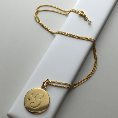November Birthstone Initial Necklace in 18ct Yellow Gold Vermeil