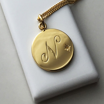 November Birthstone Initial Necklace in 18ct Yellow Gold Vermeil