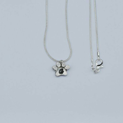 Pawprint, initials, name sterling necklace