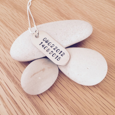 Personalised Dog Tag Necklace Hand Stamped Perfect for Father's Day