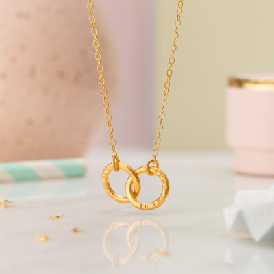 Personalised Double Hoop Name Necklace