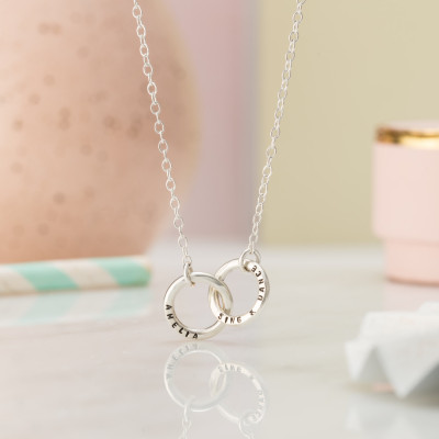 Personalised Double Hoop Name Necklace