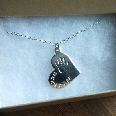 Personalised Handprint Heart Necklace