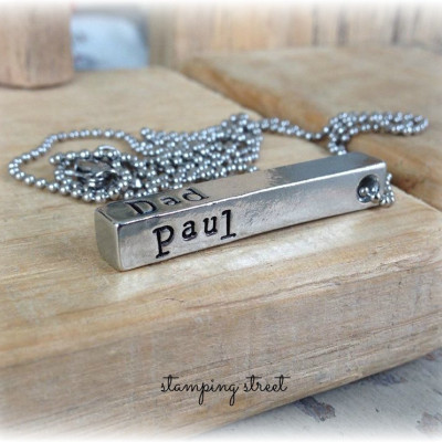 Personalised Mens Necklace, Personalized Mans Necklace, Gifts for Husband, Gifts for Daddy, Mens Chain, Gifts for Him, Boys necklace, pewter