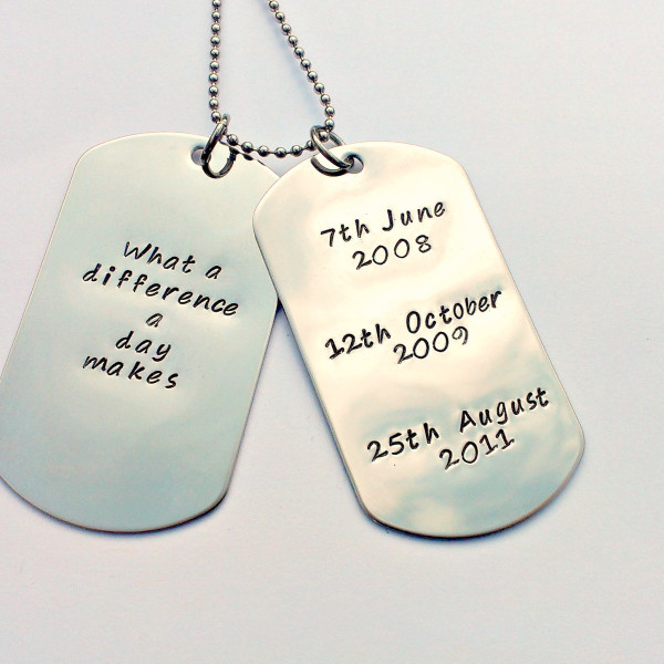 Personalised Mens dog tag necklace - unique mens gift - gift for him - present for dad - mens anniversary gift - gift for husband - birthday