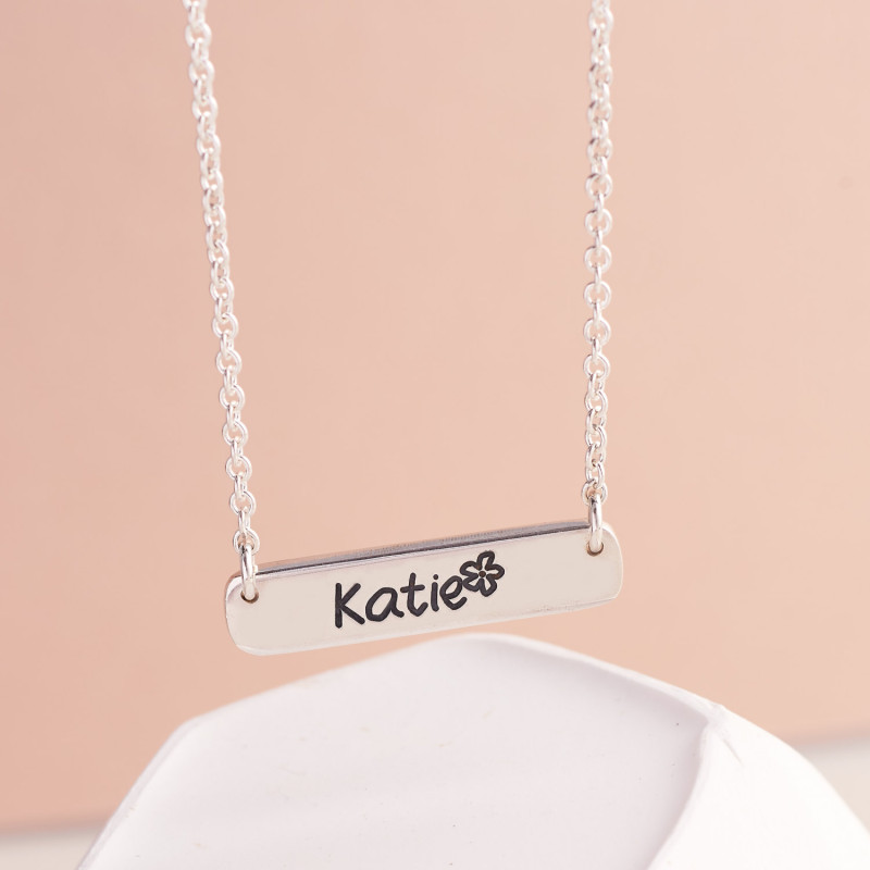 Personalised Name Necklace with Flower, Heart or Star Symbol