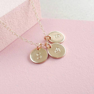 Personalised Necklace - Initials Necklace - Letter Necklace - Dainty Necklace - Custom Letter - Multiple Discs - Gift for Her - Gift for Mom