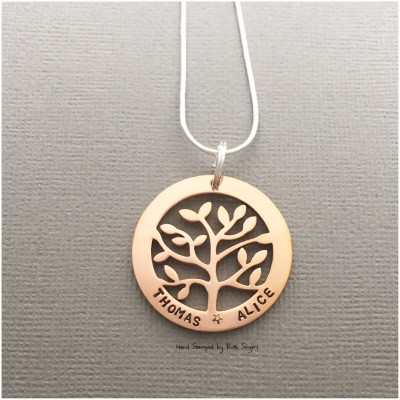 Personalised Necklace / Family Tree Necklace / Hand Stamped Necklace / Family Gift / Gift For Mum / Gift For Her / Mother's Day / Beautiful