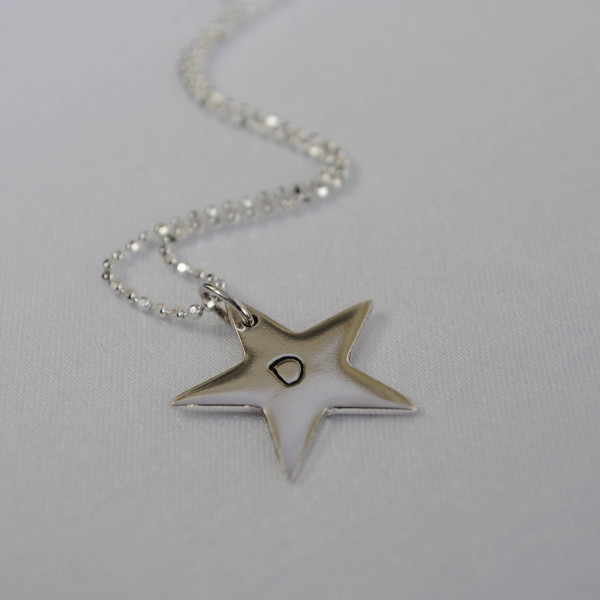 Personalised Necklace, Initial Necklace, Silver Star Necklace, Star Jewellery, Birthday Gift for Her, Bridesmaid Gift, Graduation Gift