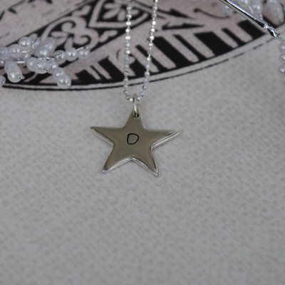 Personalised Necklace, Initial Necklace, Silver Star Necklace, Star Jewellery, Birthday Gift for Her, Bridesmaid Gift, Graduation Gift
