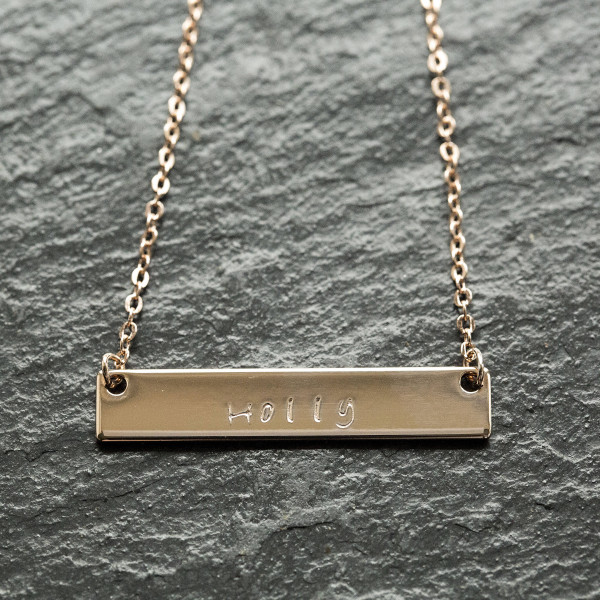 Personalised Rose Gold Bar Necklace