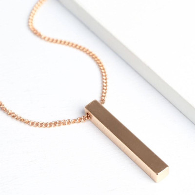 Personalised Rose Gold Bar Necklace Unique Stylish Gold Bar Best Gift For Wify or Girl New Year Gift Diffrent Personlised Gift Eye Catching