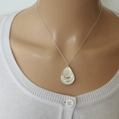 Personalised Silver Drops Necklace - Sterling Silver