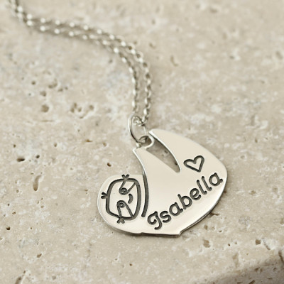 Personalised Sloth Necklace - Sterling Silver Sloth Jewellery