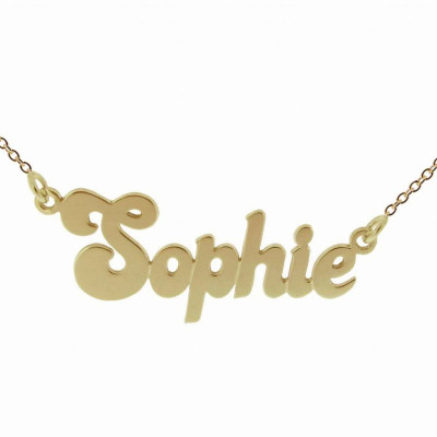 Personalised Solid GOLD Name Necklace Pendant ANY NAME Plate Banana Split Style - Birthday Gift Idea for Daughter Women