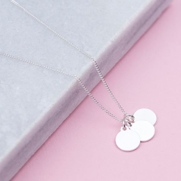 Personalised Sterling Silver Disk Necklace