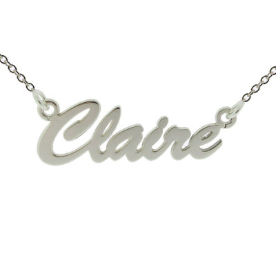 Personalised Sterling Silver Script Style Name Necklace Pendant ANY NAME - 2 Name Plate Sizes & chain - Unique Gift idea for Her Daughter