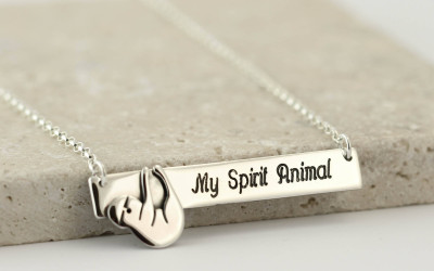 Your Sloth Bar Necklace: Crafted with Heart & Silver<br>