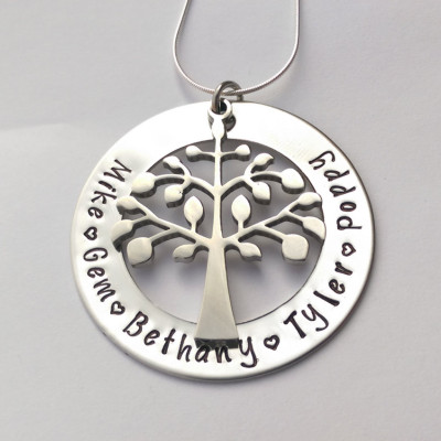 Personalised family tree necklace - gift for Mum - family tree jewellery - personalised jewellery - gift for grandma - gift from grandkids