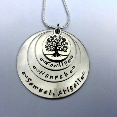 Personalised family tree necklace - personalised gift for her - personalised gift for mum - mom mum nan grandma granny nanny birthday gift