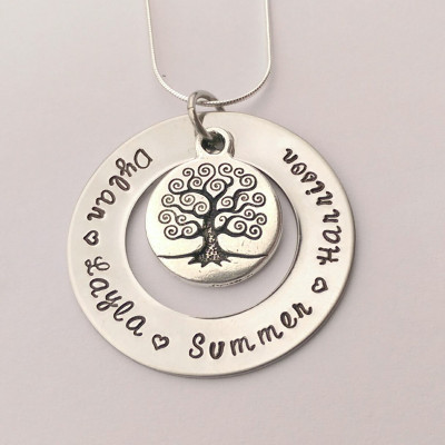 Personalised family tree necklace - personalised gift for mum - personalized gift for her - birthday gift - gift for nanny grandma