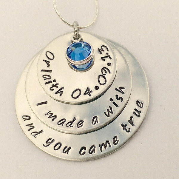 Personalised gift for mum - custom necklace - I made a wish and you came true - unique gift for her - new mum gift - present for mum