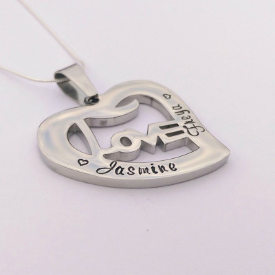 Personalised heart necklace - love necklace - name necklace - birthday gift - mum necklace - gift for mum - gift for wife - anniversary gift