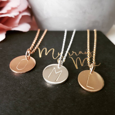 Personalised large initial necklace, initial necklace, sterling silver necklace, gold necklace, rose gold necklace, monogram necklace