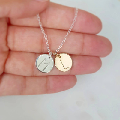 Personalised large initial necklace, initial necklace, sterling silver necklace, gold necklace, rose gold necklace, monogram necklace
