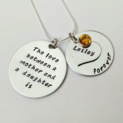 Personalised mother daughter gift - mother daughter necklace - gift for mum - gift for daughter - the love between a mother and daughter